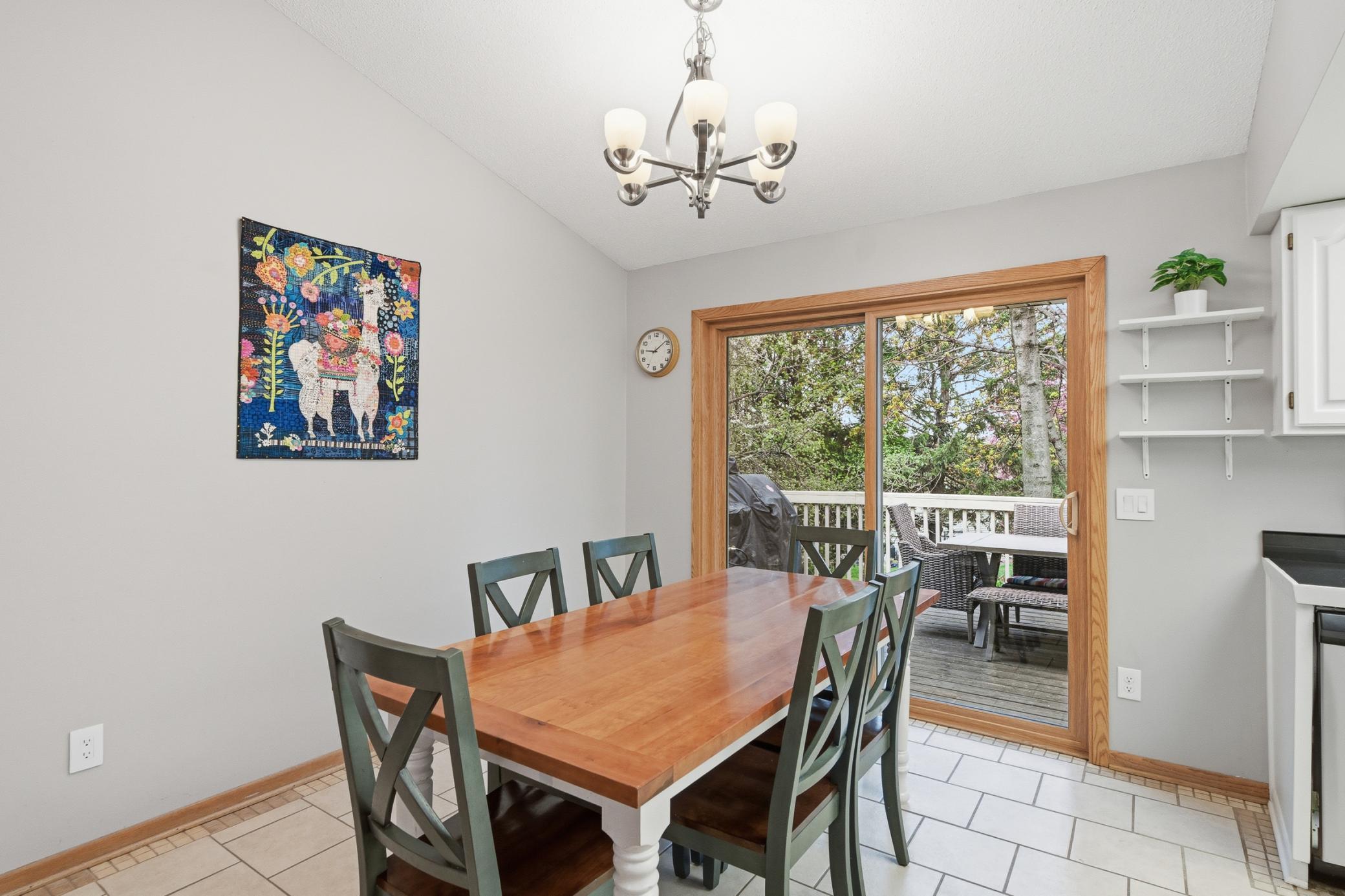 Dining Room with access to the deck