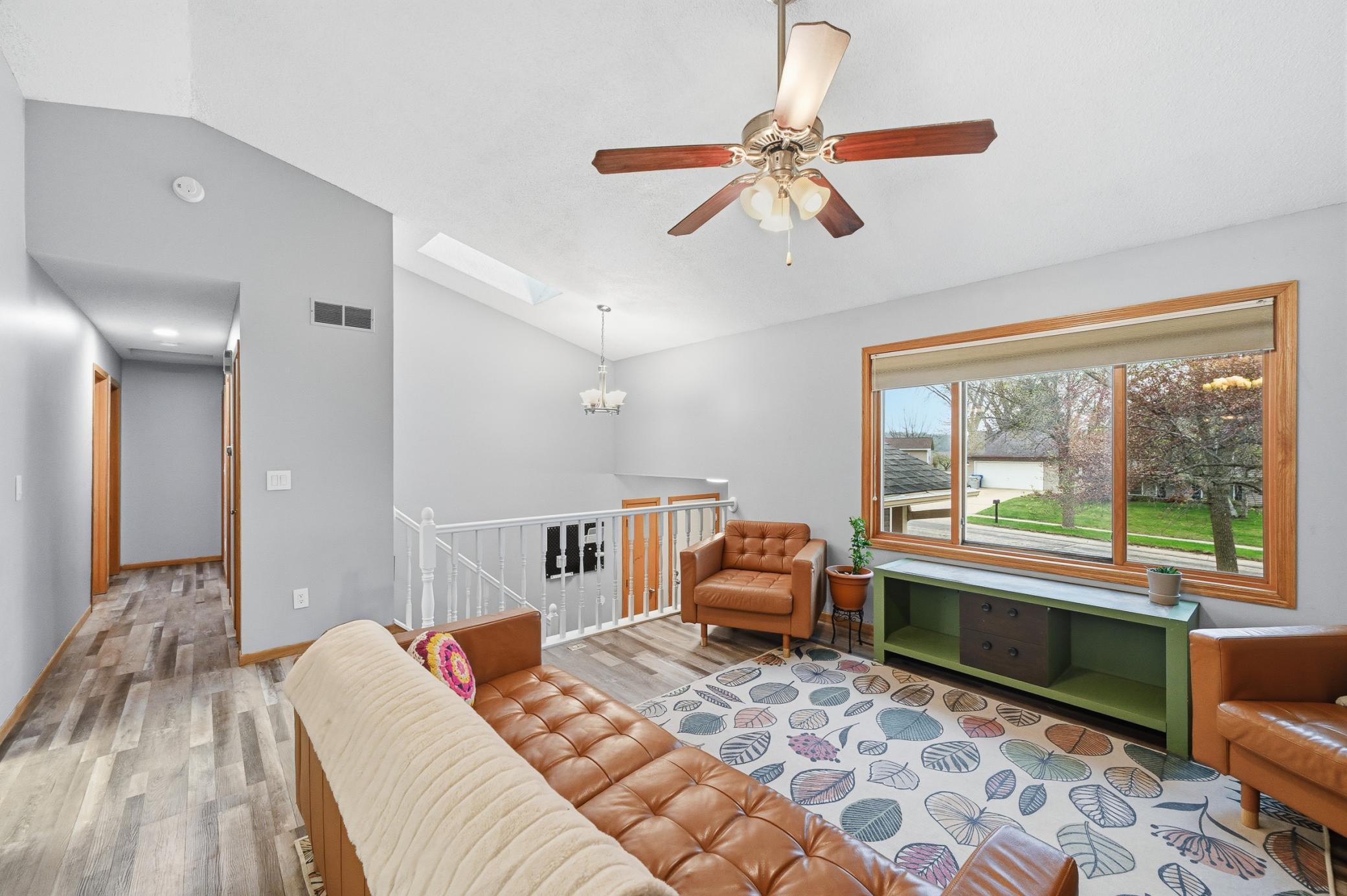 Living Room with Vaulted Ceiling