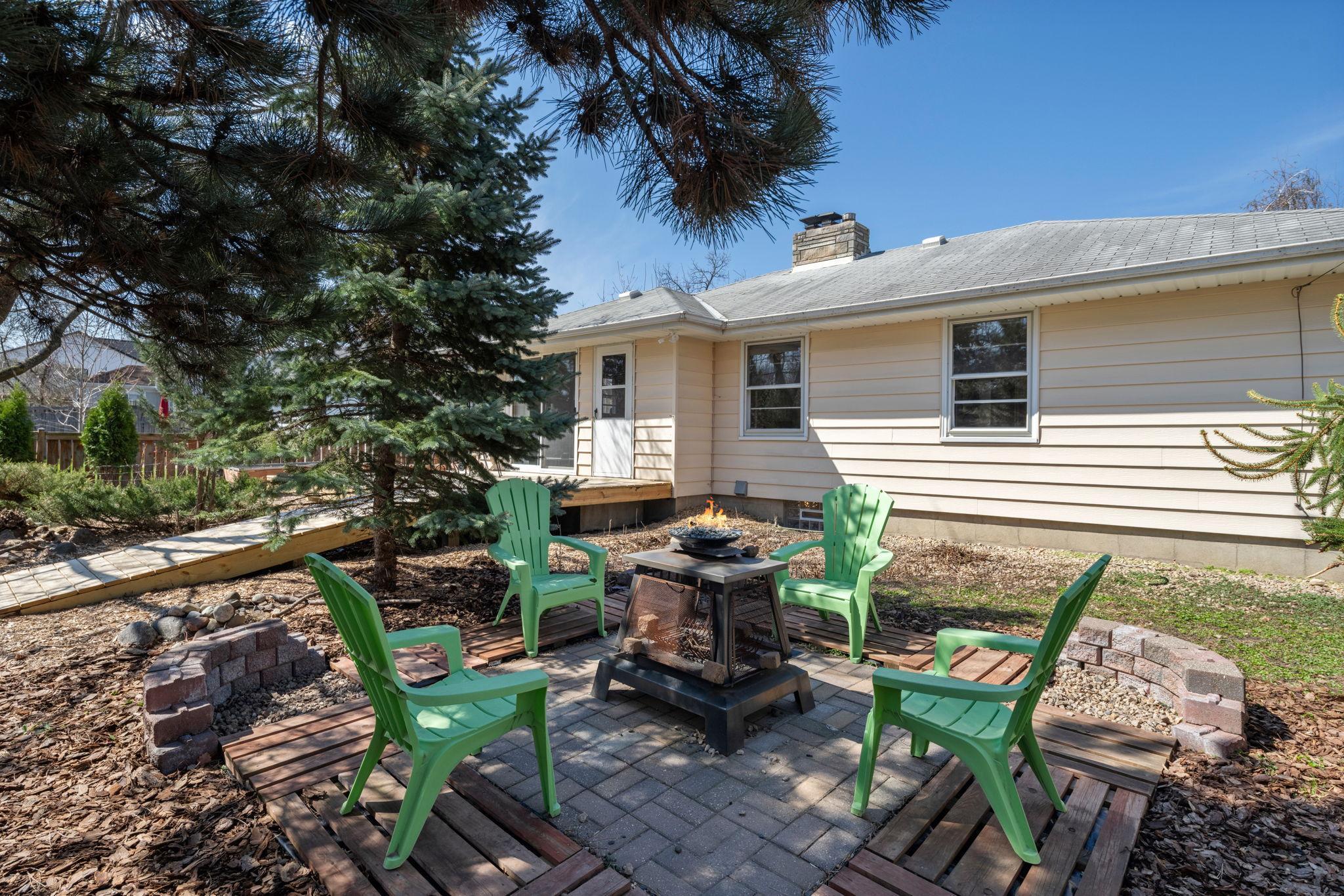 Backyard fire pit area