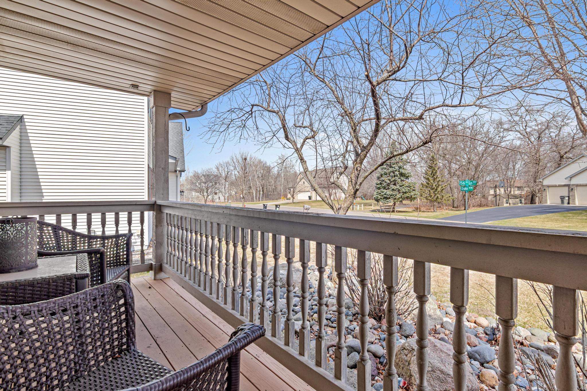 Large welcoming front porch
