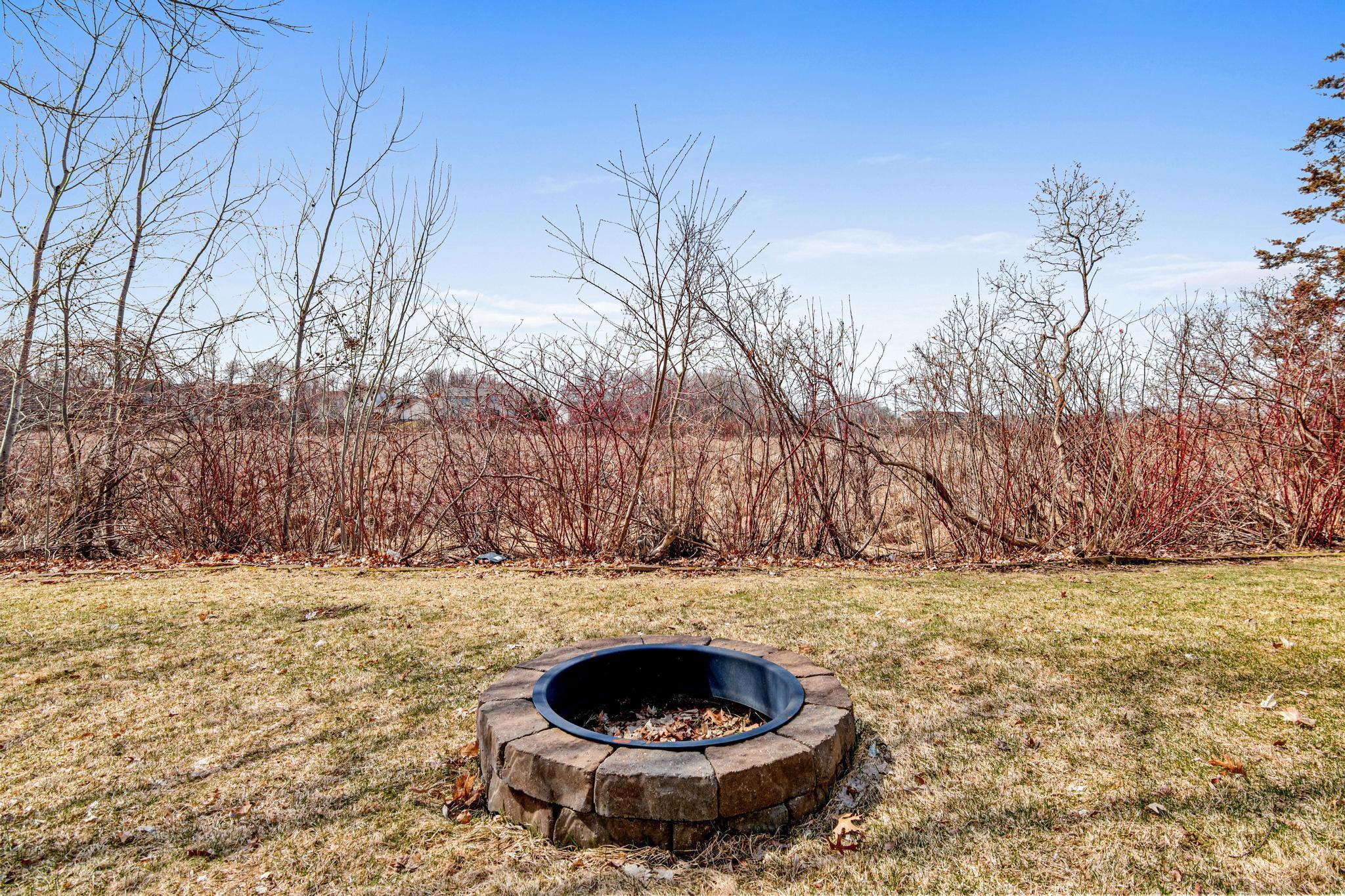 Private backyard with fire-it