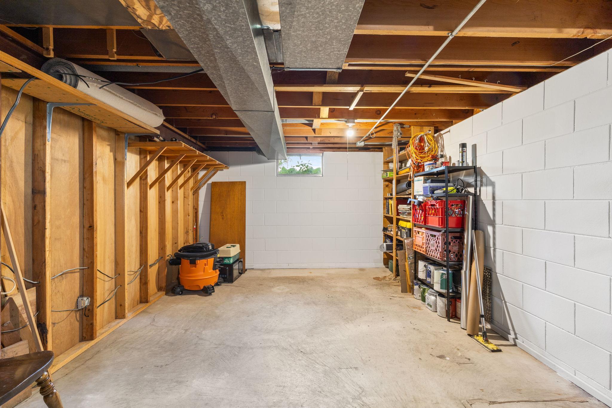 Lots of storage in the Lower Level