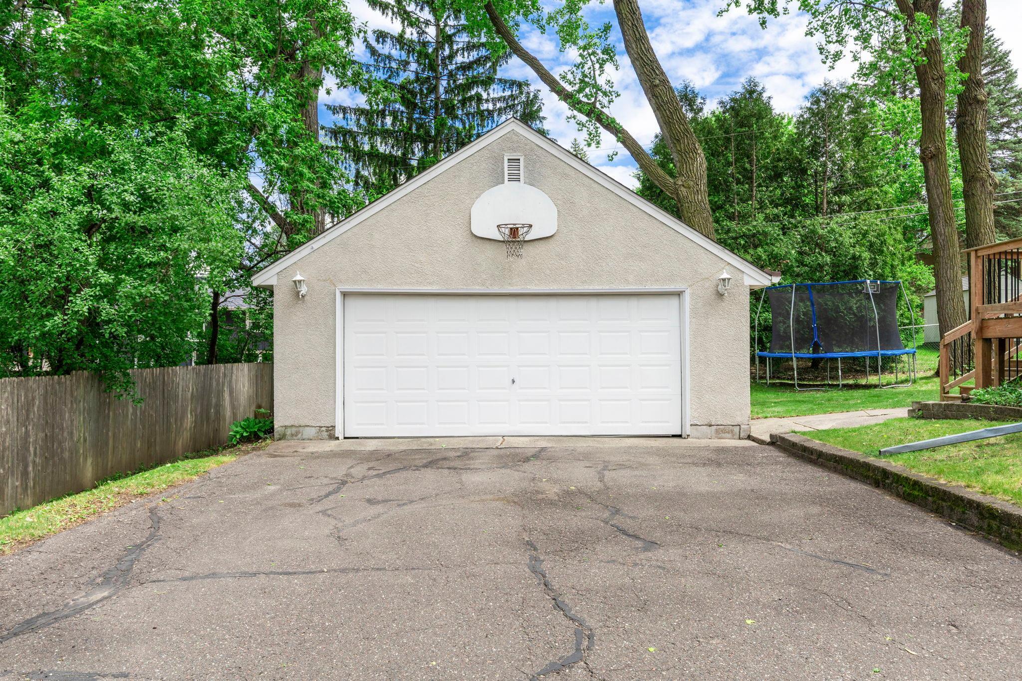 Large garage - plus shed behind will hold your cars and tools.
