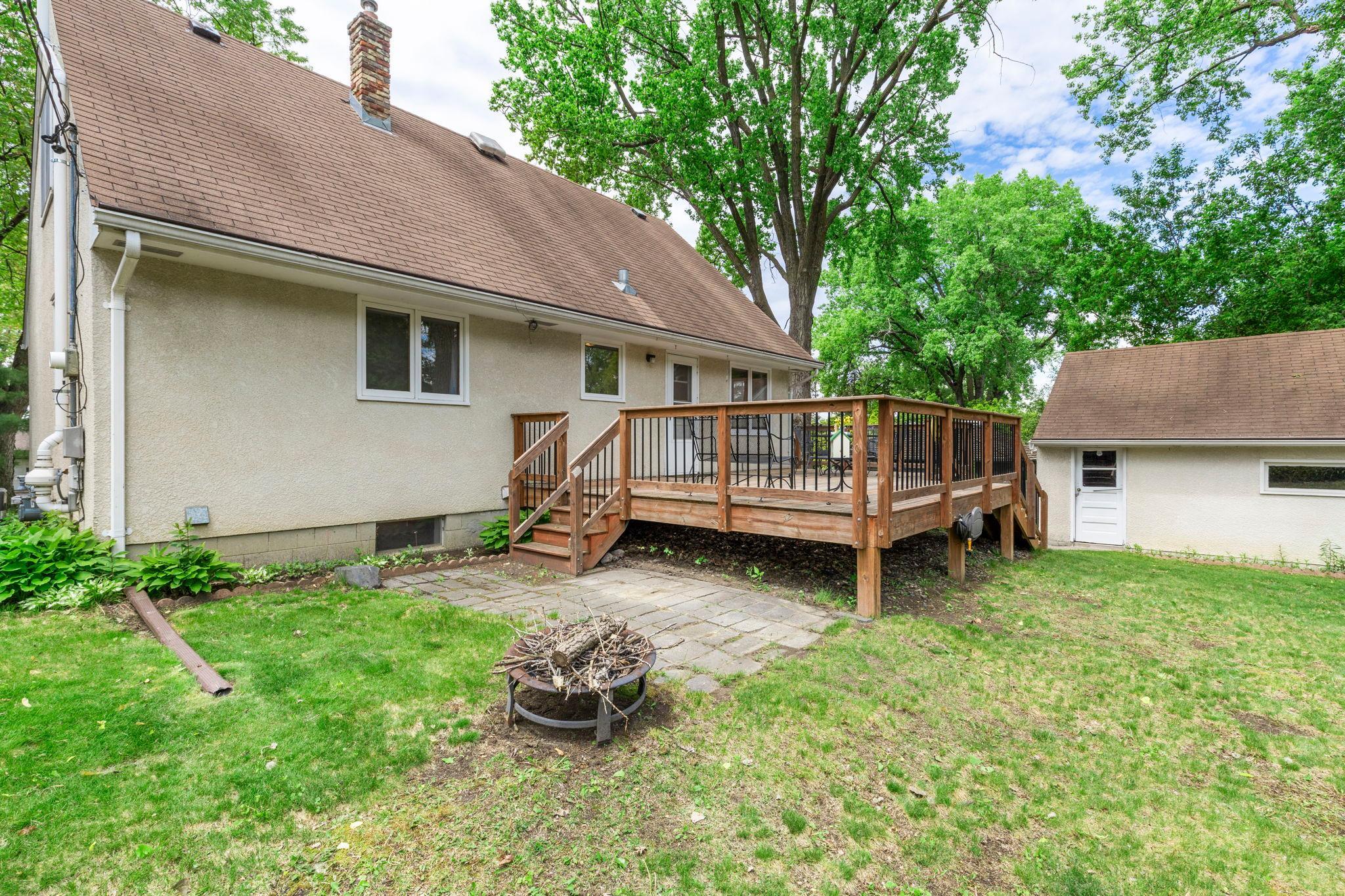 Small patio off deck - just right for a firepit