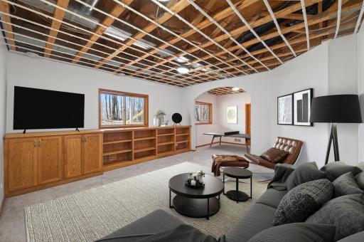 Lower level family room - so much light. Great for entertaining!
