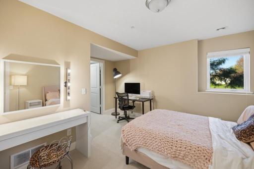 The lower level bedroom offers a quiet, private escape â equally suited for a guest room, a home office, or simply a space to call your own.