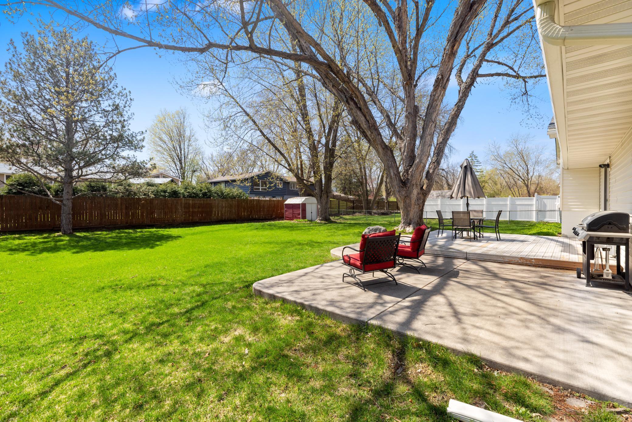 There is a composite deck and concrete patio perfect for entertaining family & friends or simply relaxing!