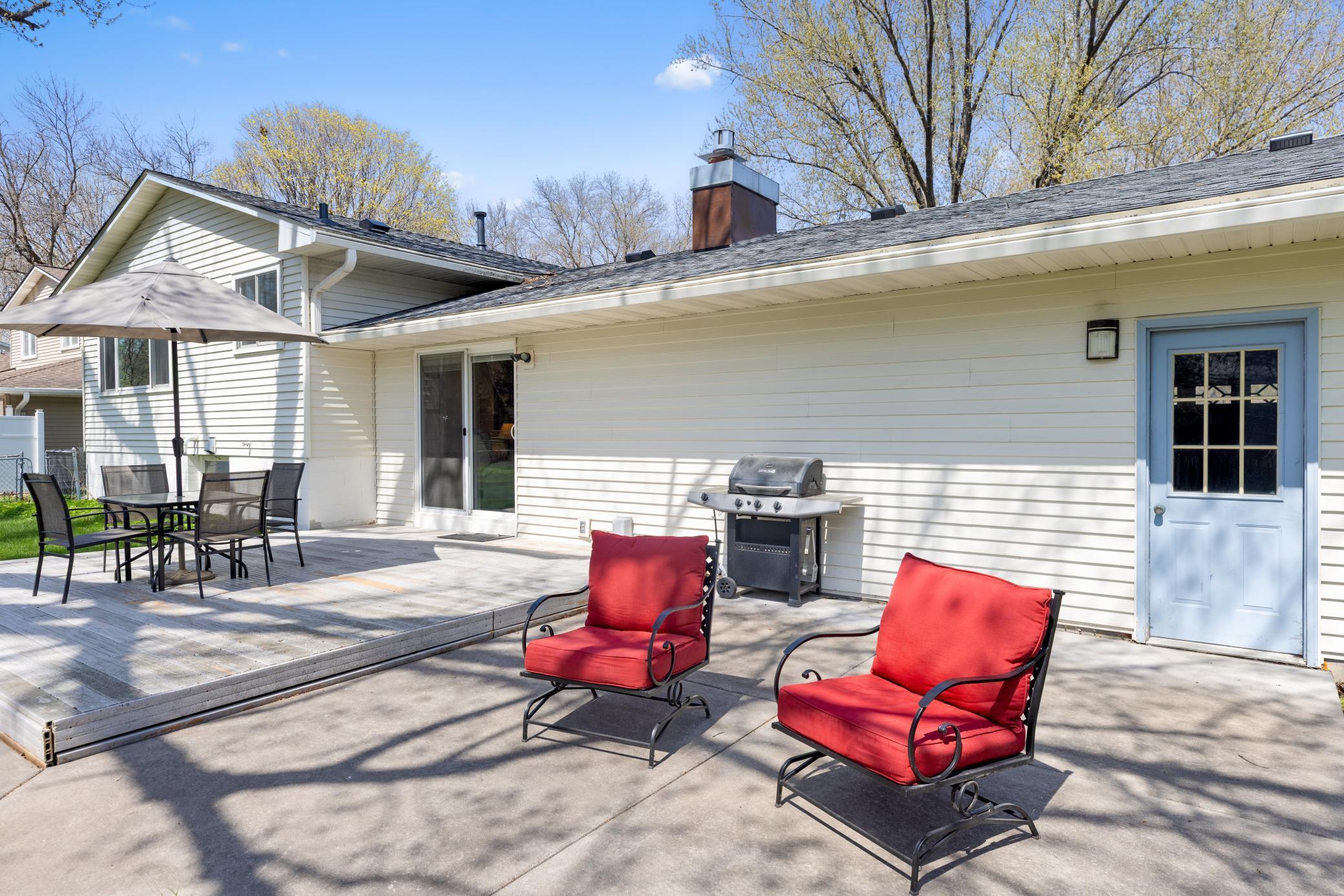 Another view of deck and patio.