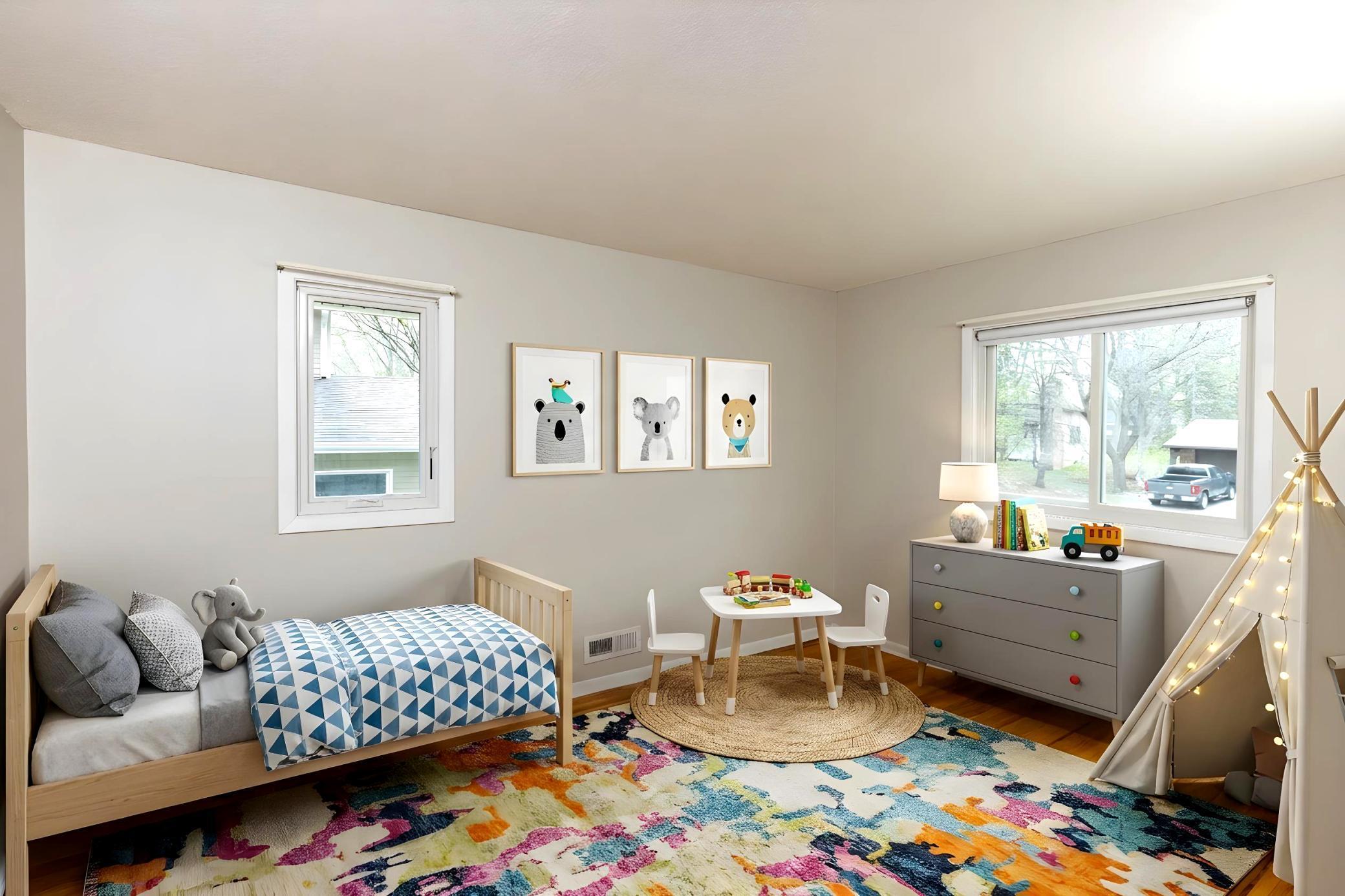 VIRTUALLY STAGED Third Bedroom.