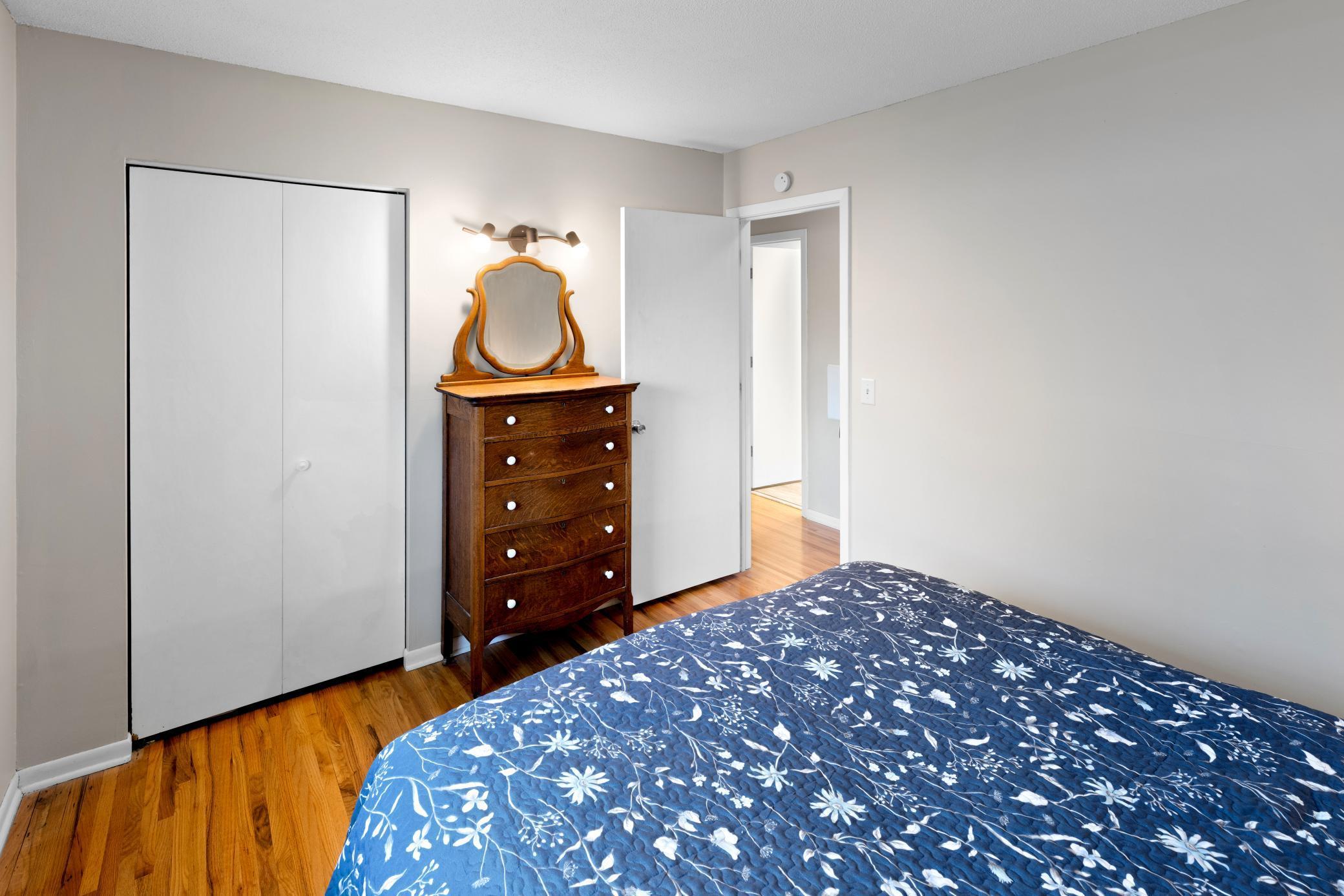 There is a generous closet. Second Bedroom is adjacent to full bathroom.