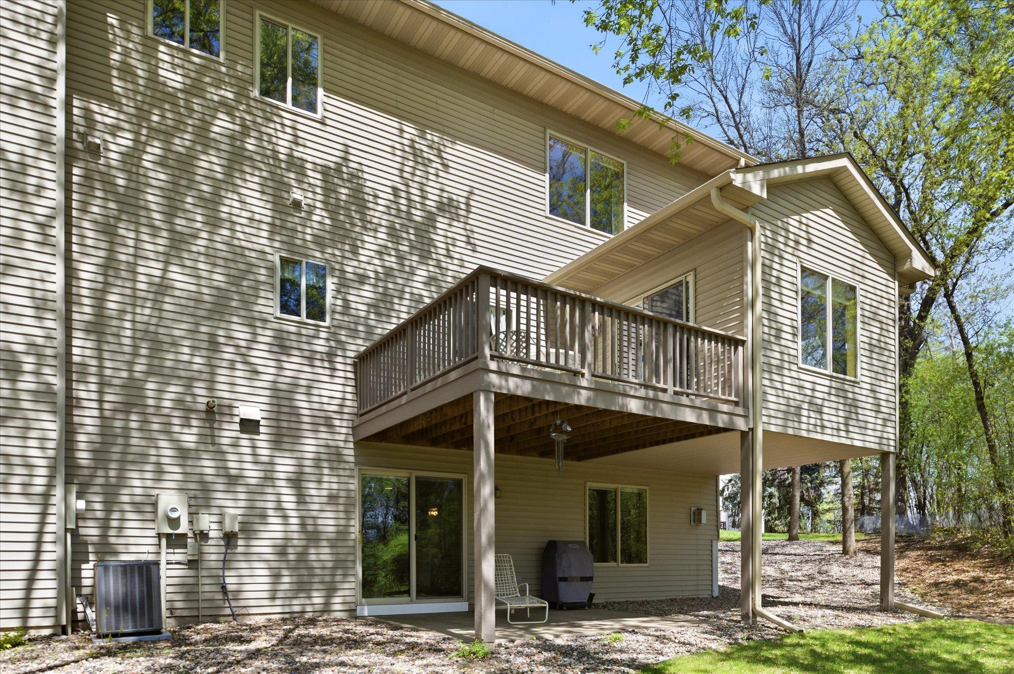 Spacious deck offers privacy from all direction