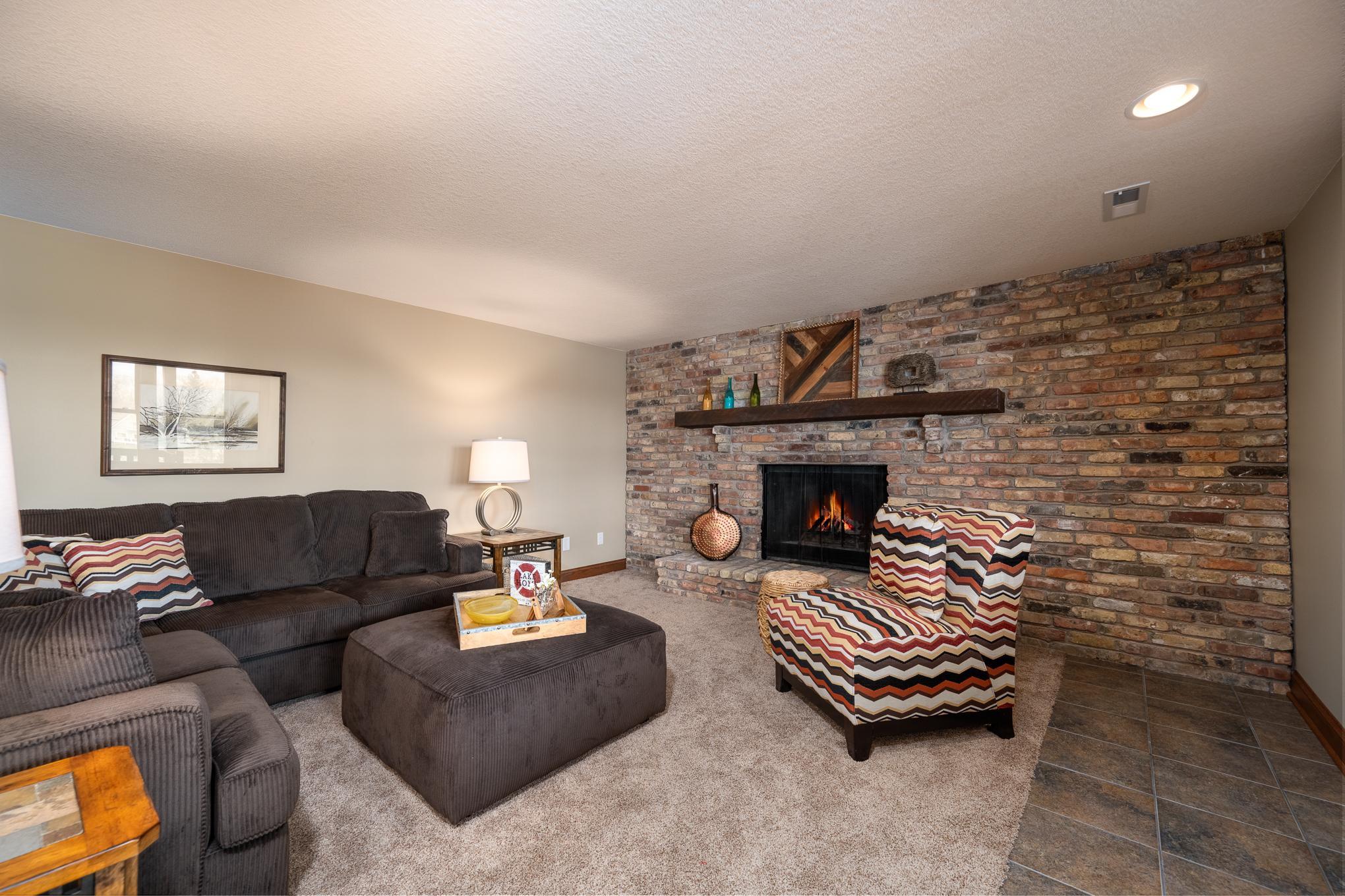 This fireplace is currently not set up for wood or gas. Fire in fireplace is digitally added for visual effect.