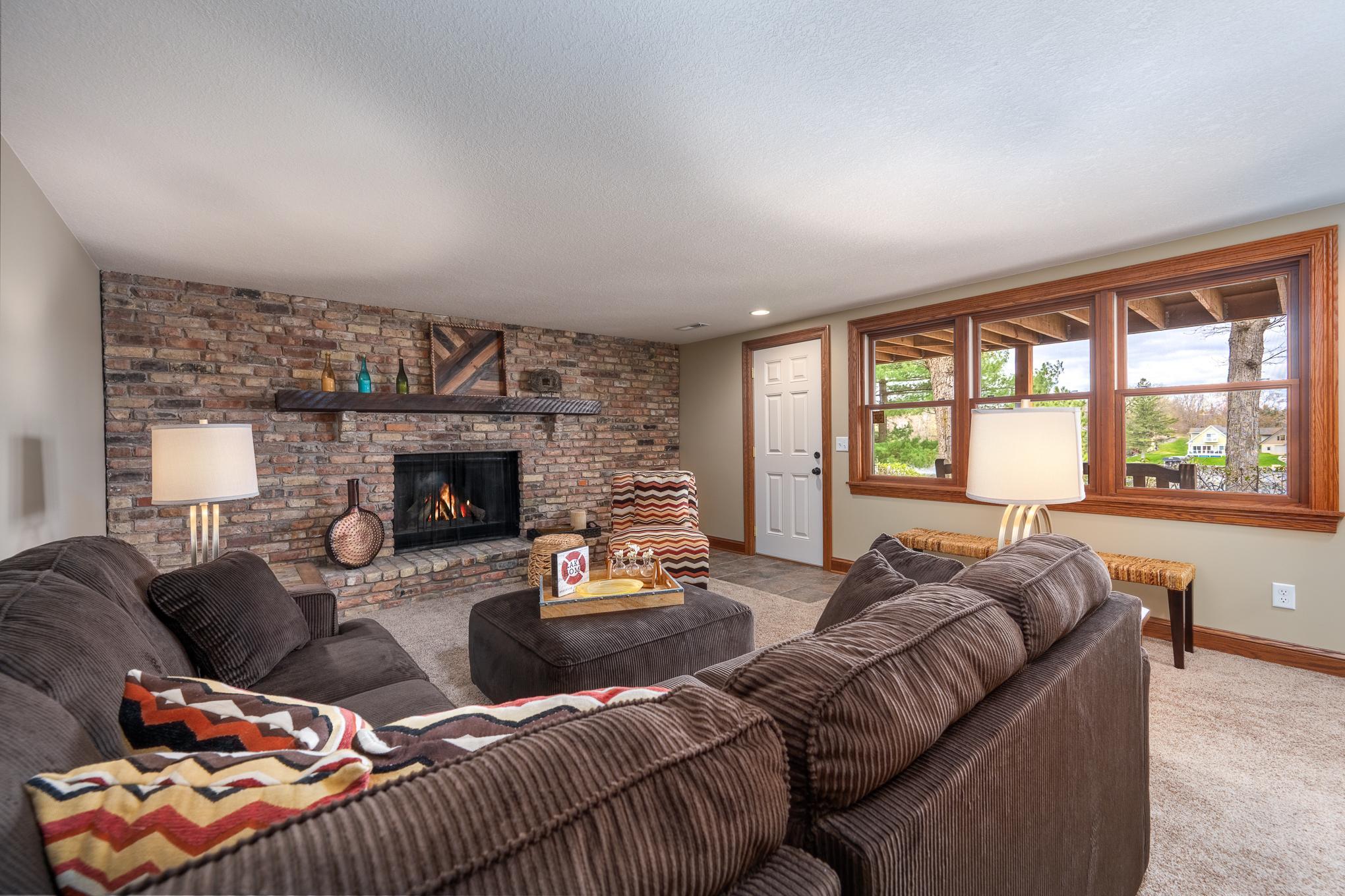 This fireplace is currently not set up for wood or gas. Fire in fireplace is digitally added for visual effect.
