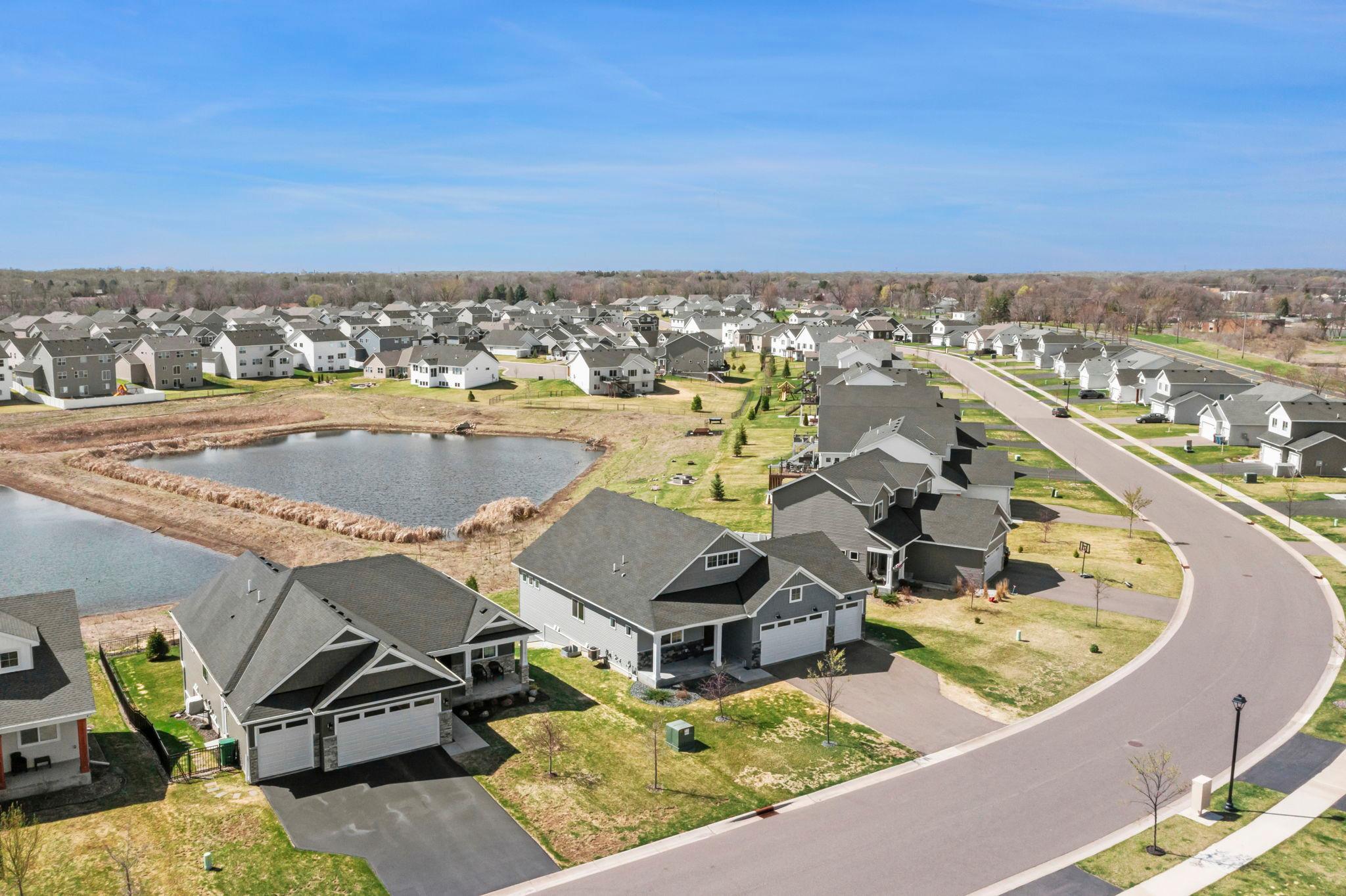 Views of ponds in the back of the home