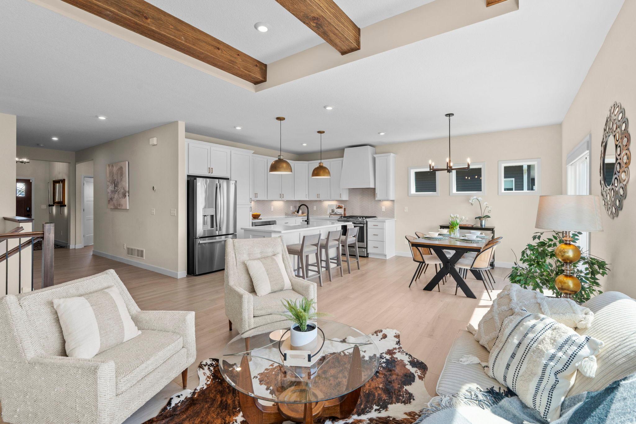 Living room off of kitchen/dining