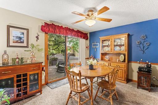 Semi-formal dining with access to an expansive deck.