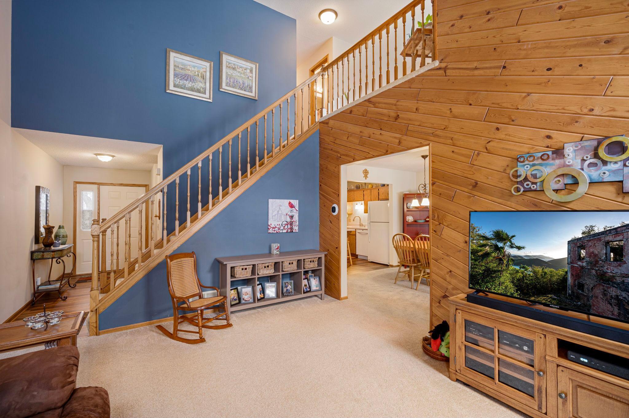 A upper level loft give a second space to use as an office or just personal space for relaxing