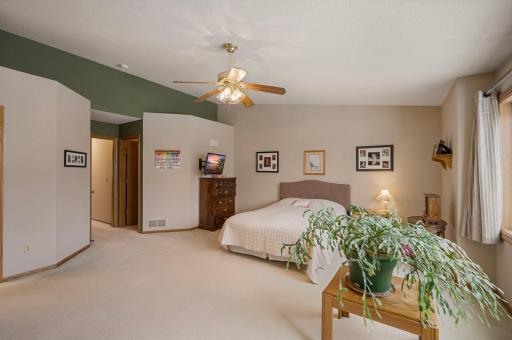 Primary bedroom is 19x18 has private bath and large walk in closet