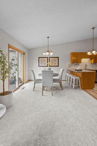 The dining room also provides direct access to the deck, creating an easy indoor-outdoor living.