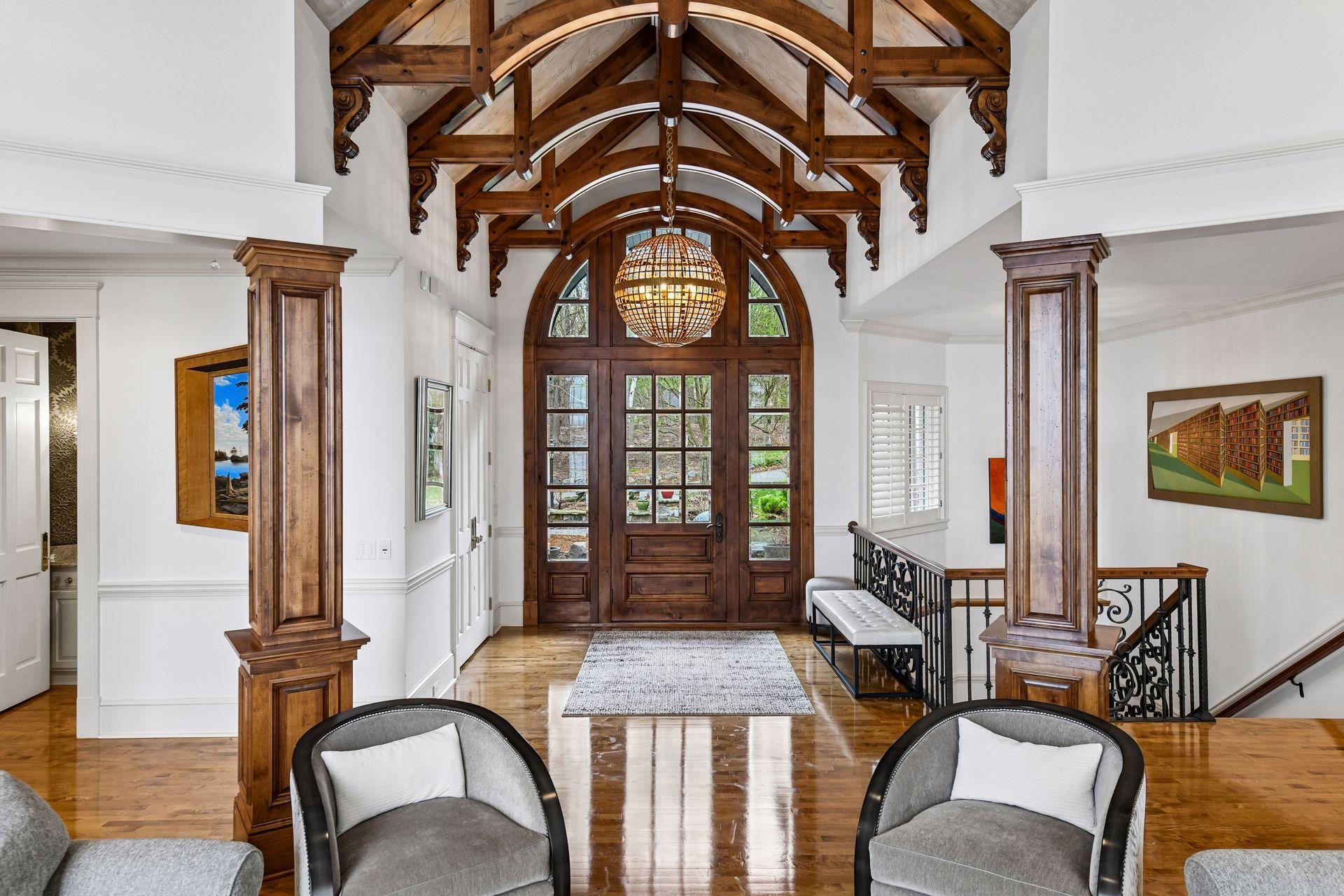 Masterful woodworkings throughout this high end home.