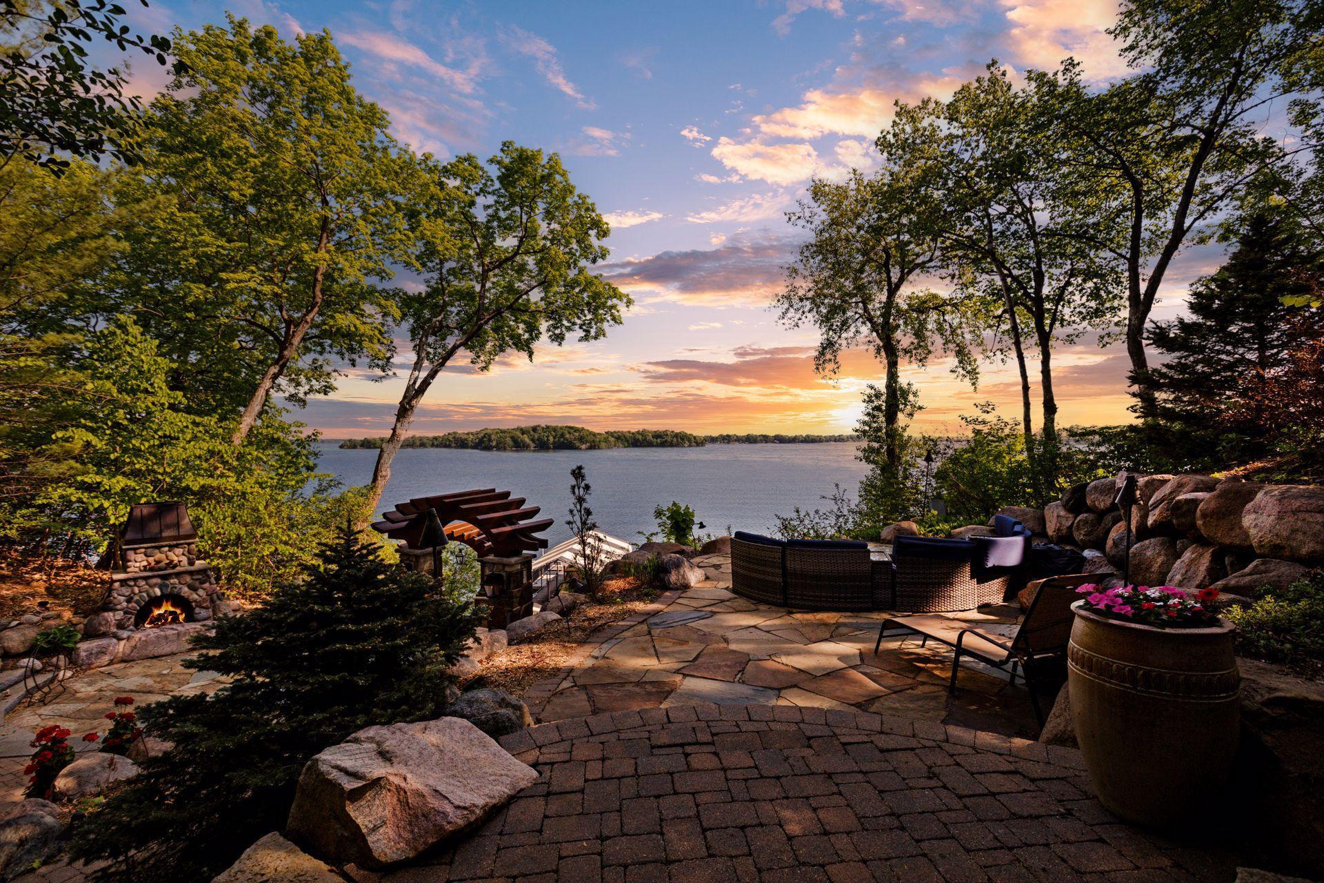 Beauty surrounds with beautiful backdrop of Lake Minnetonka