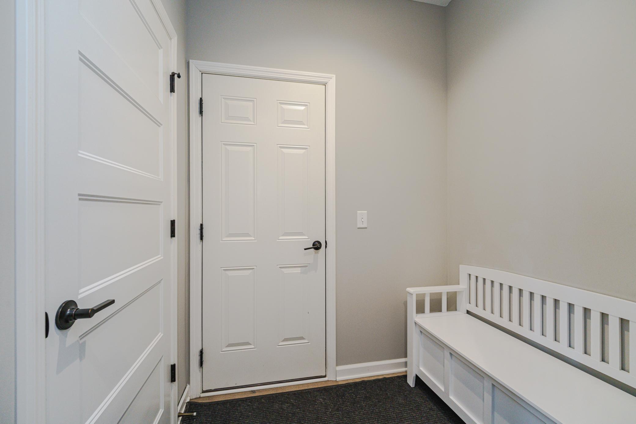 There is also space for seating in the mud room.
