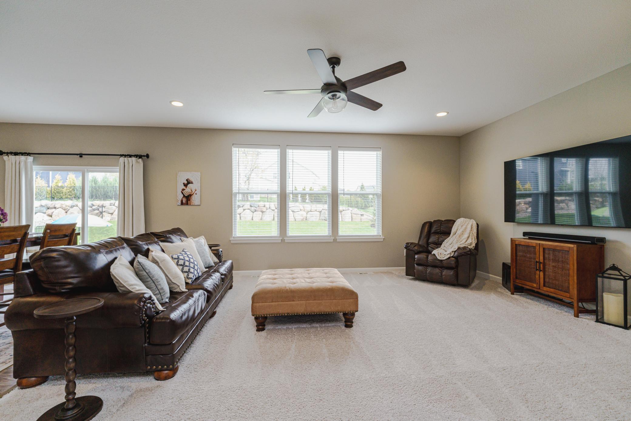 This home brings in tons of natural light via many large windows throughout the home.