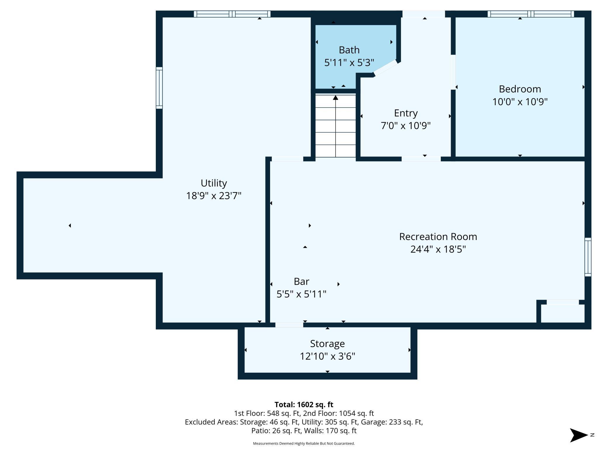 Lower level floor plan
