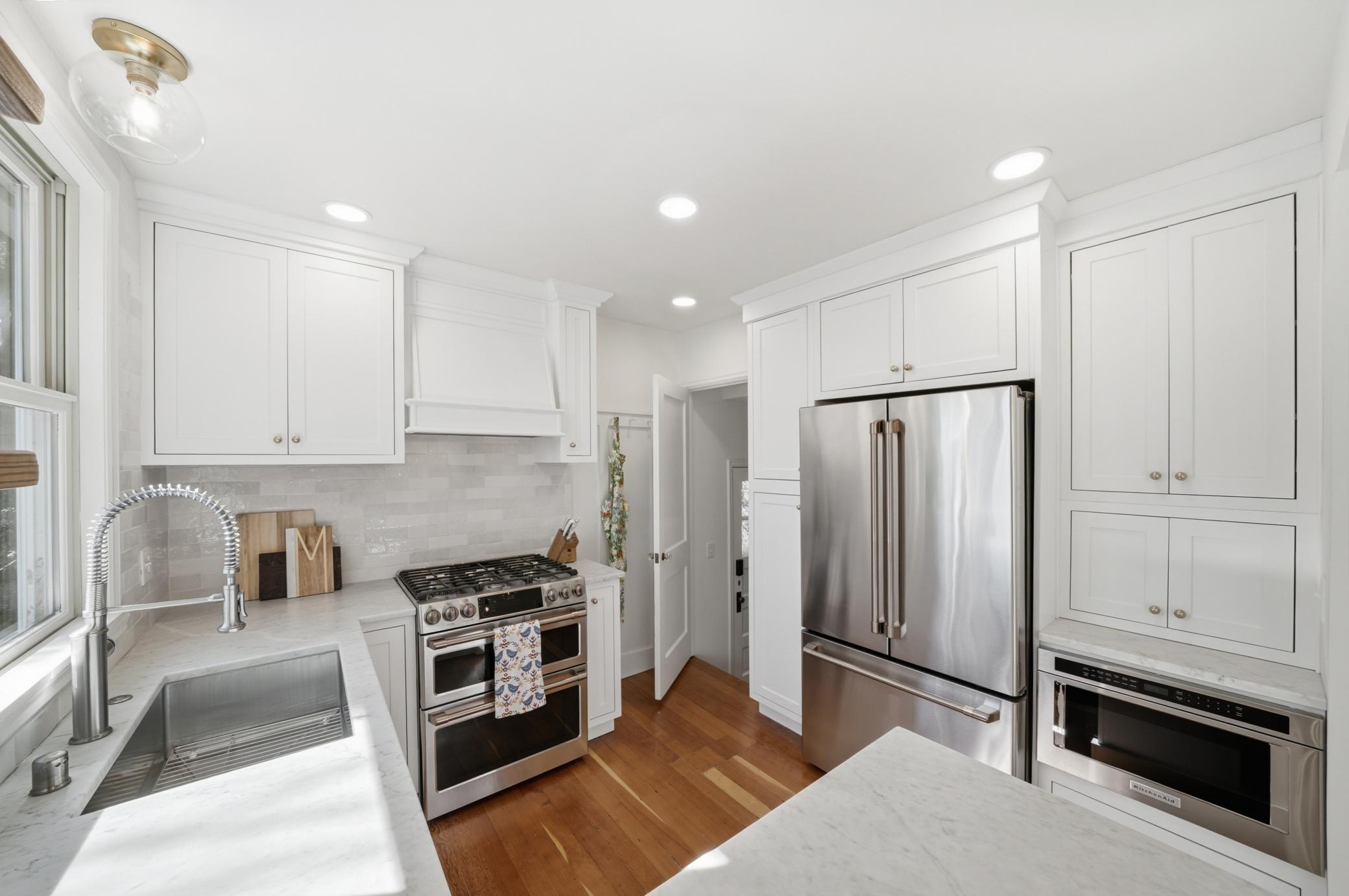 Kitchen with access to side door