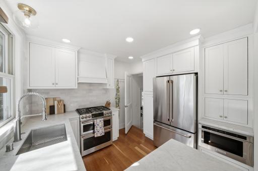 Kitchen with access to side door