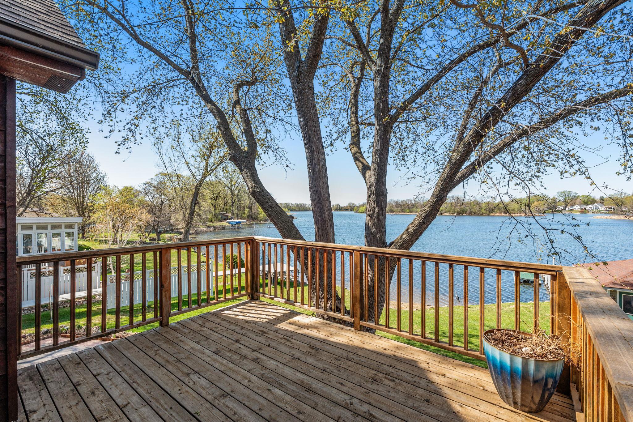 Step onto the upper deck and enjoy a private outdoor space perfect for relaxing or taking in the surroundings.