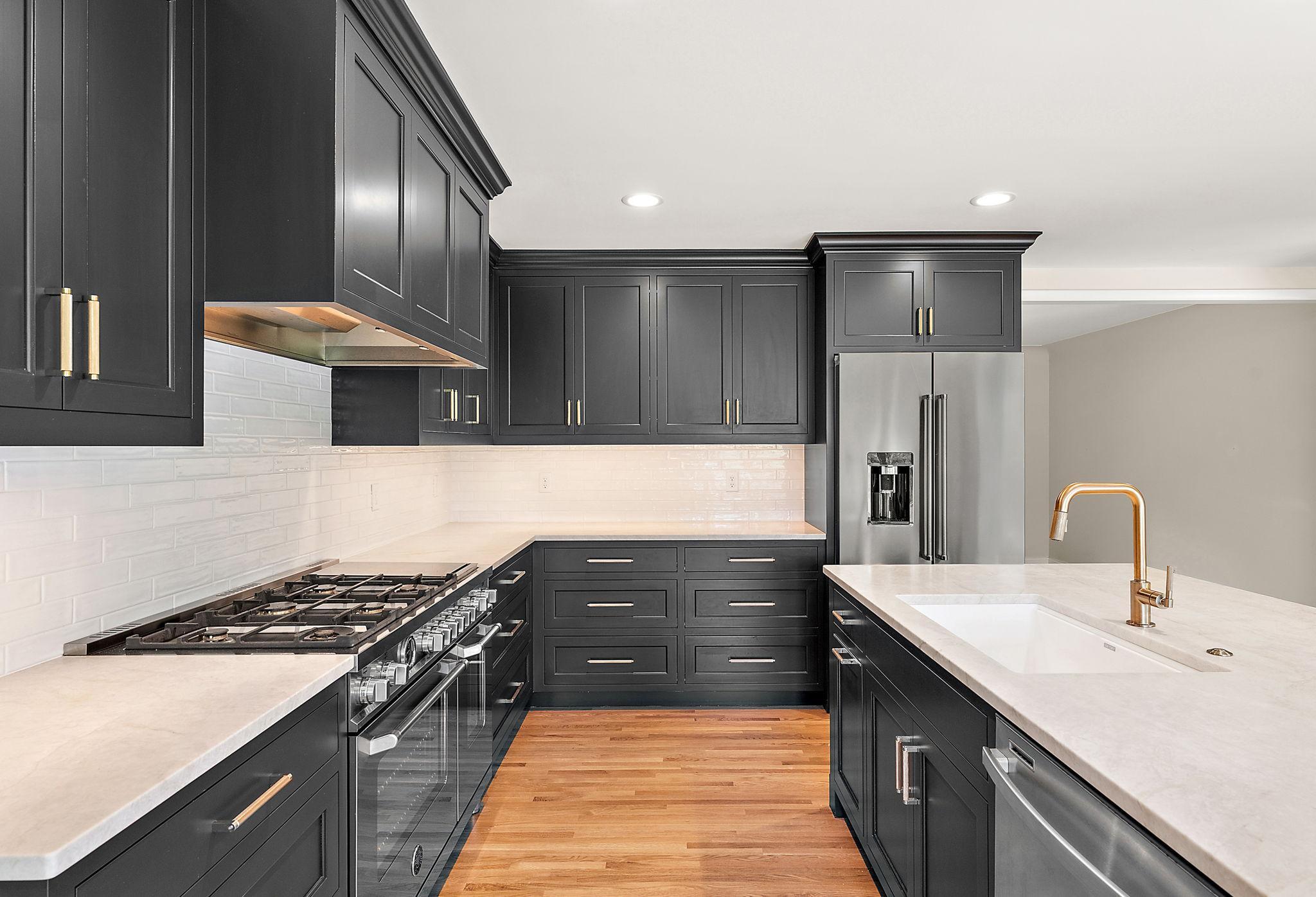 Your new kitchen is appointed with a Bertazzoni 48" Dual Fuel Range, Vent-a-hood range hood, Kitchenaid French Door Fridge & a Kenmore Dishwasher. All new in 2024.