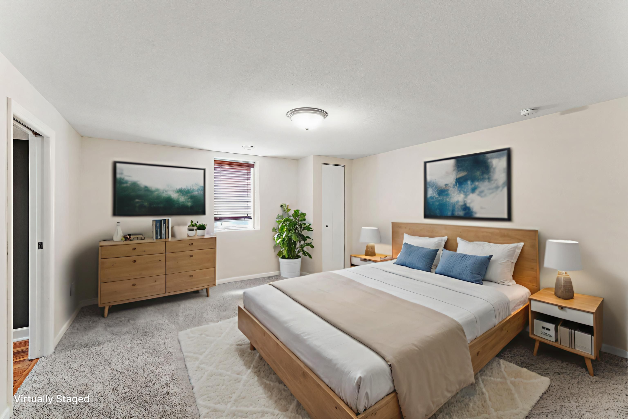 Lower level bedroom has a large closet, egress window & an en suite bath.