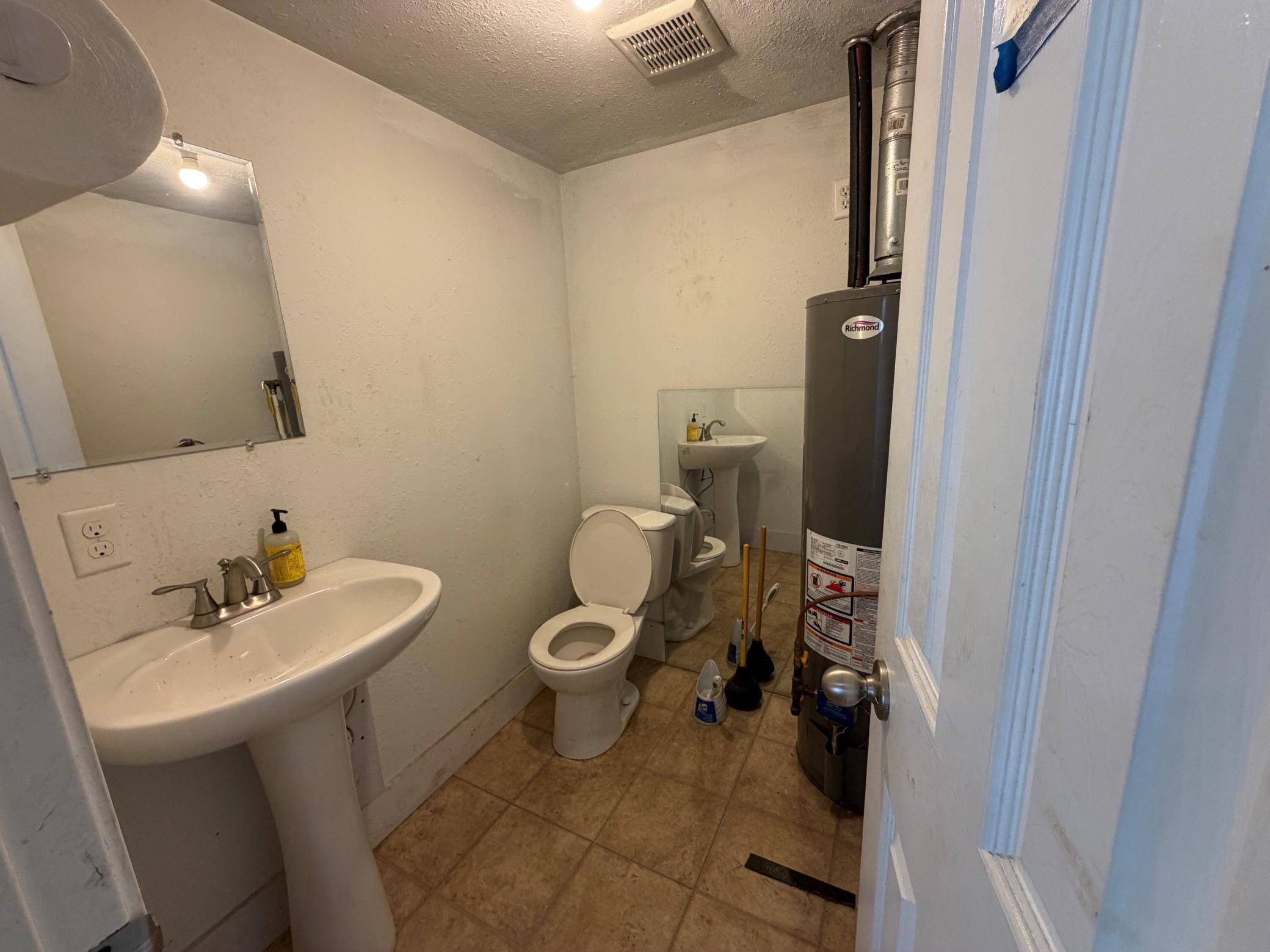 Half bath in garage