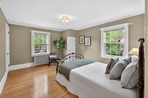 One of four spacious bedrooms on the upper level.