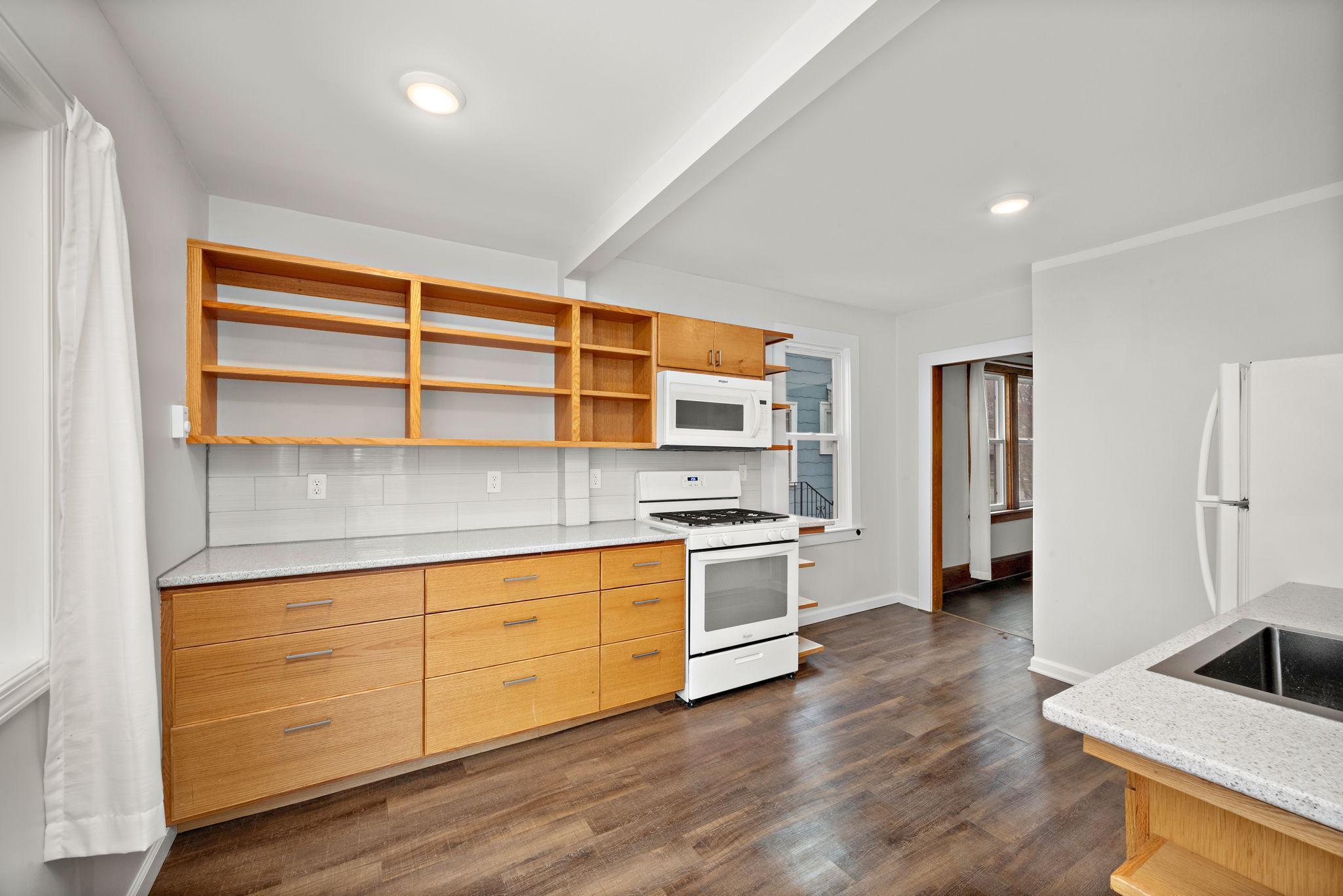 Custom cabinetry with soft-close drawers.
