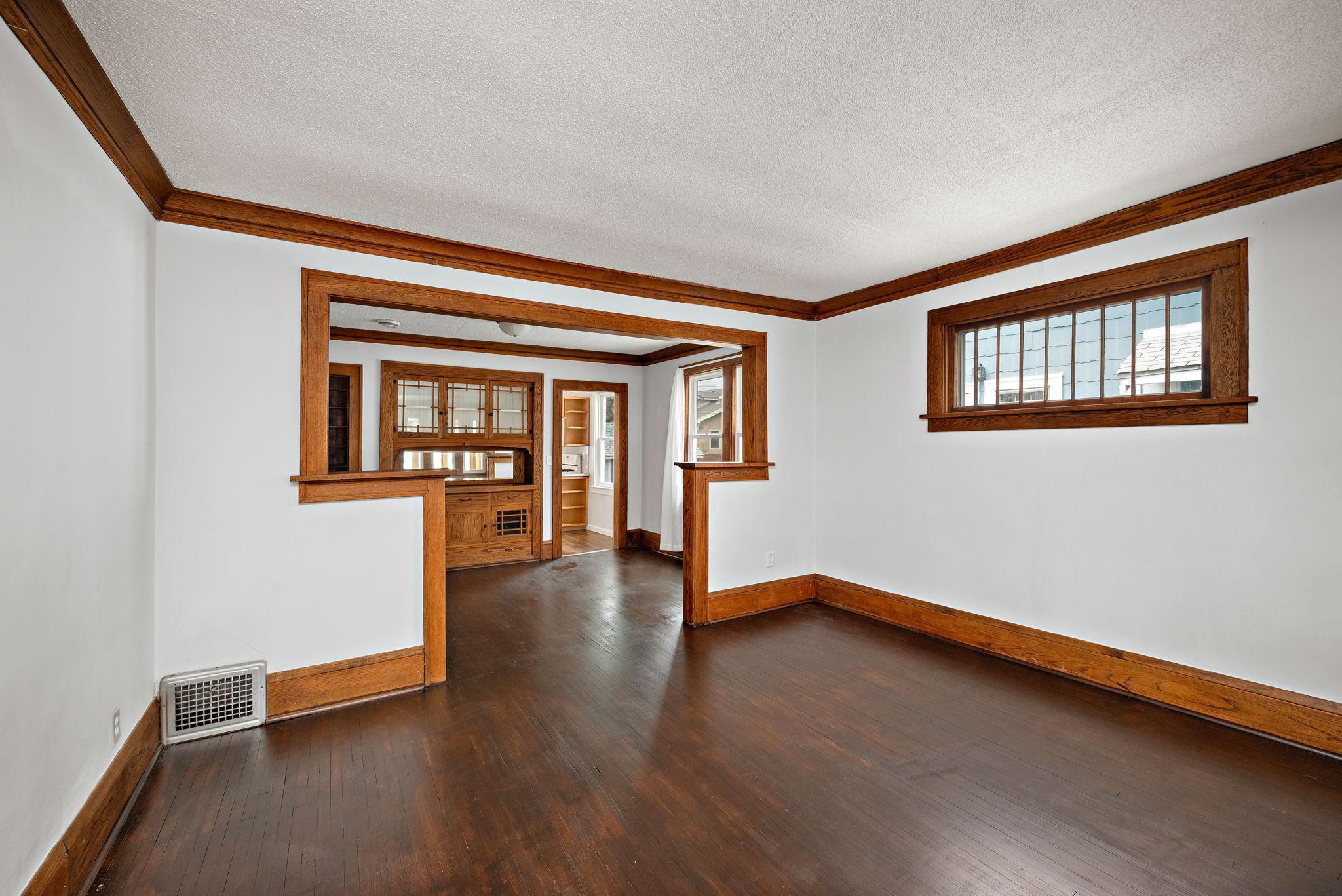 View from living room to dining room.