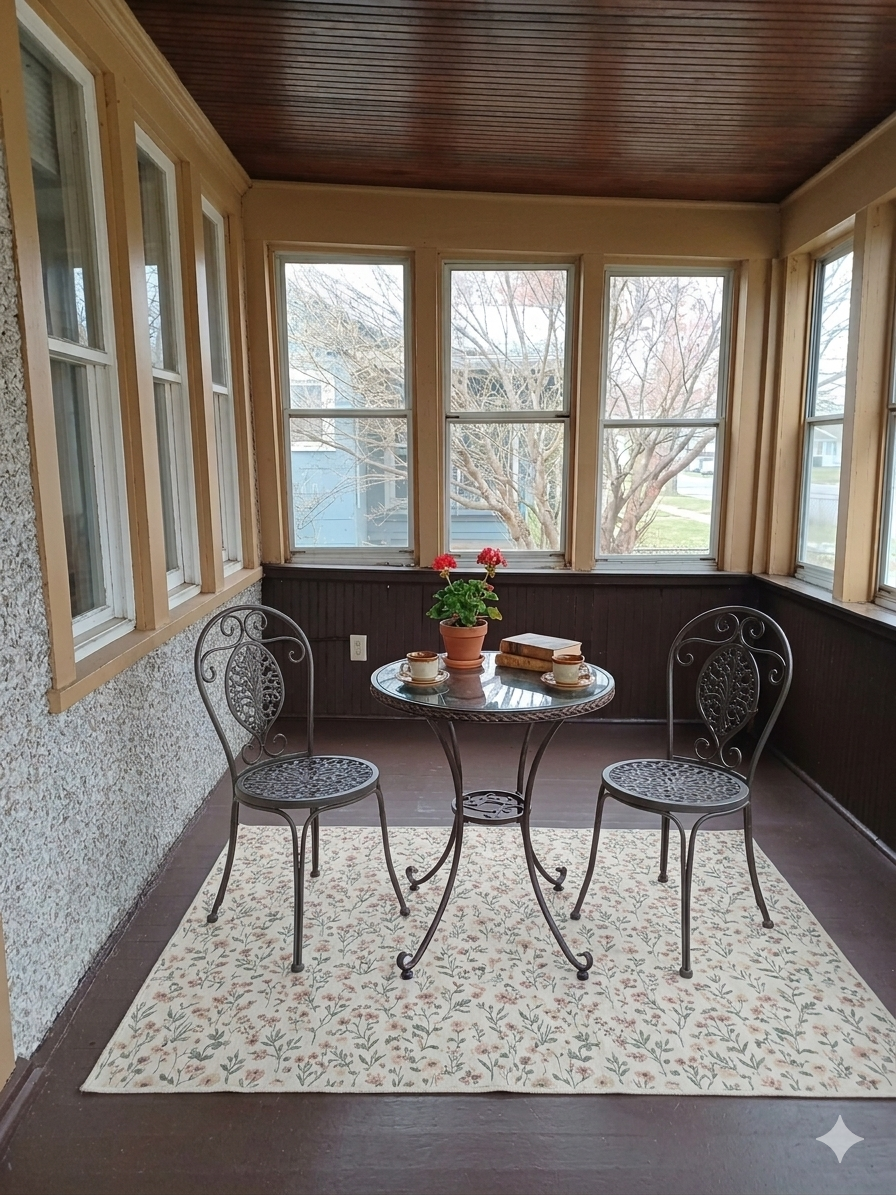 Virtual staging of front porch
