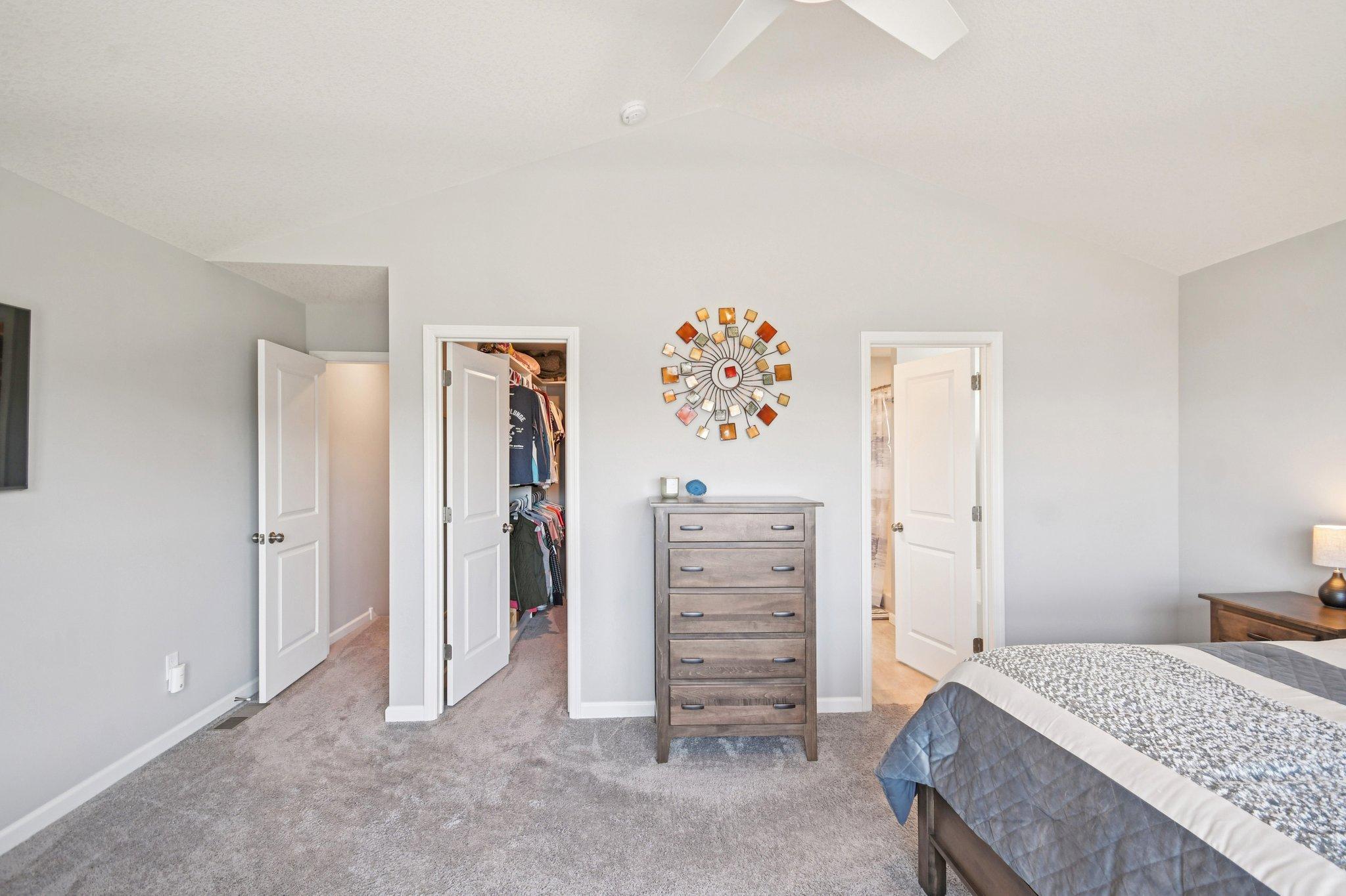 Primary Bedroom Suite with views to walk-in