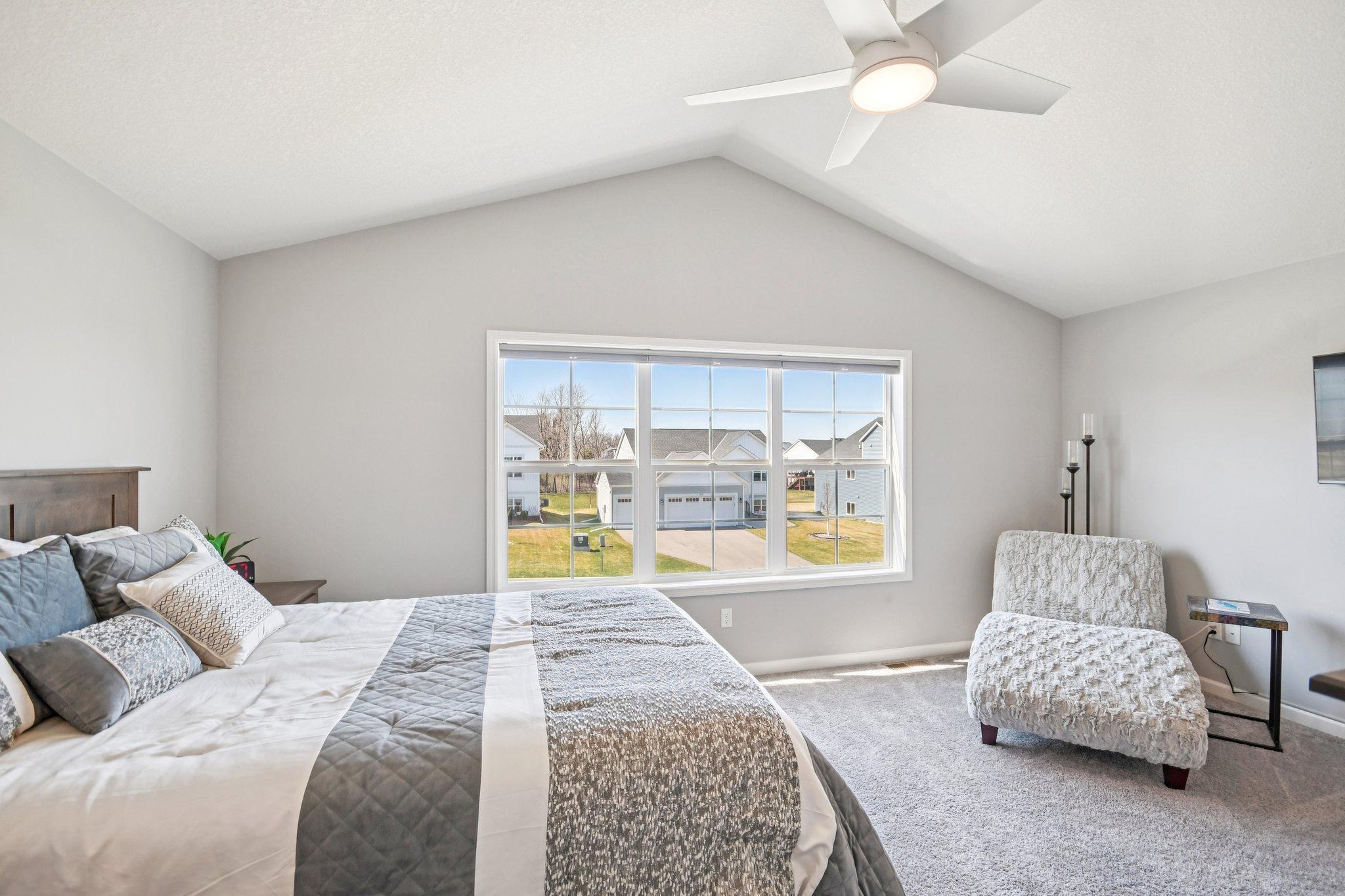 Vaulted Ceilings, Custom Ceiling Fan and tons of natural light