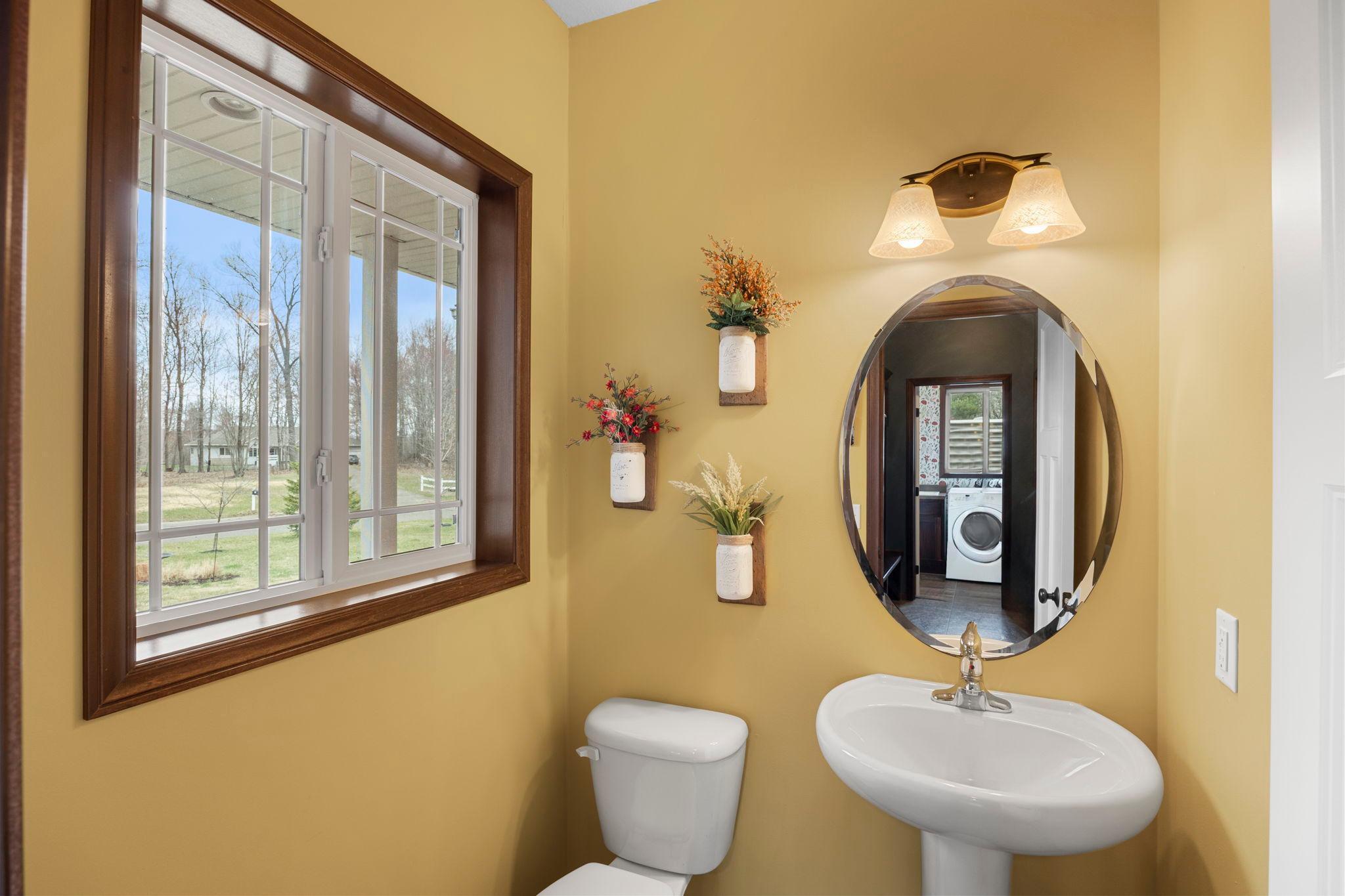 Convenient half bath on the main level