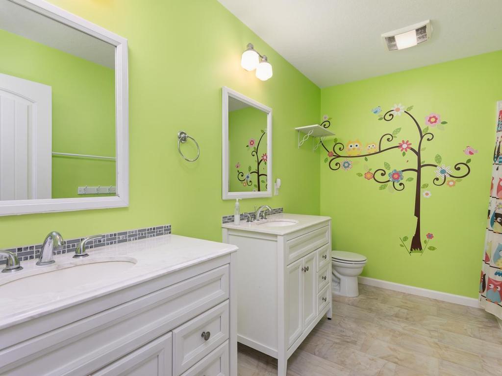 Upper level Full Bath has two vanities for ease of getting ready for the day in the mornings or for bed at night!