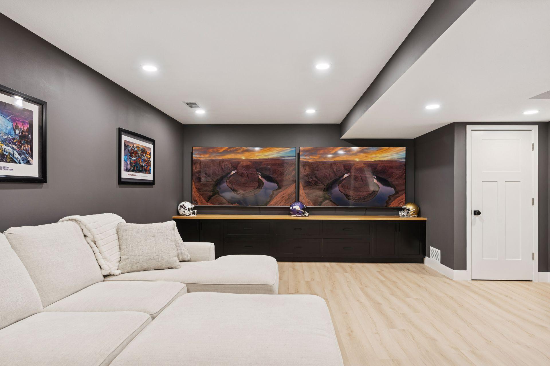 Recently finished basement perfect for entertaining!