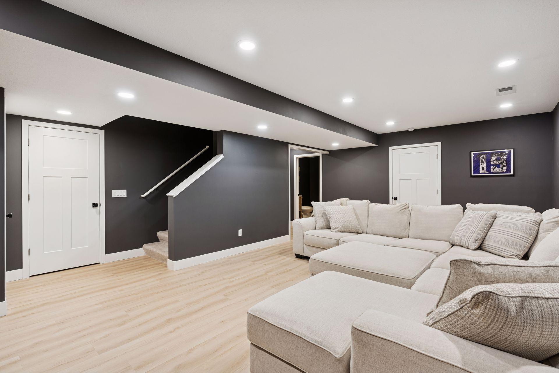 Ample recessed LED lights that are dimmable to make as bright or dark as you'd like.