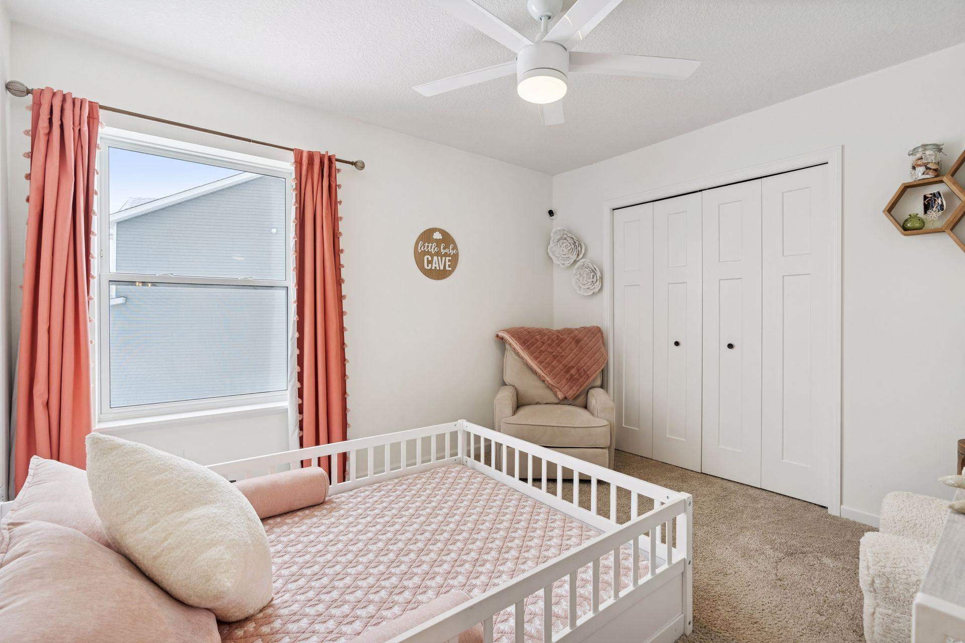 Bedroom #3 overlooking side yard with oversized closet.