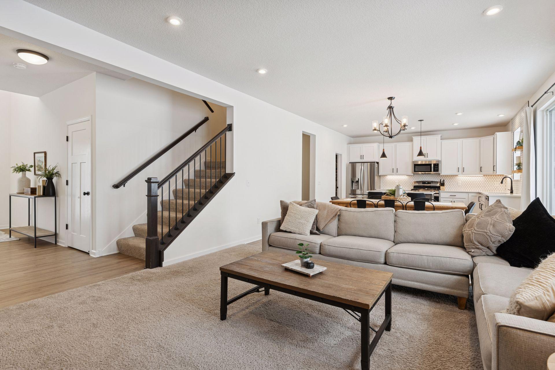 Open concept main floor with 9' ceiling heights