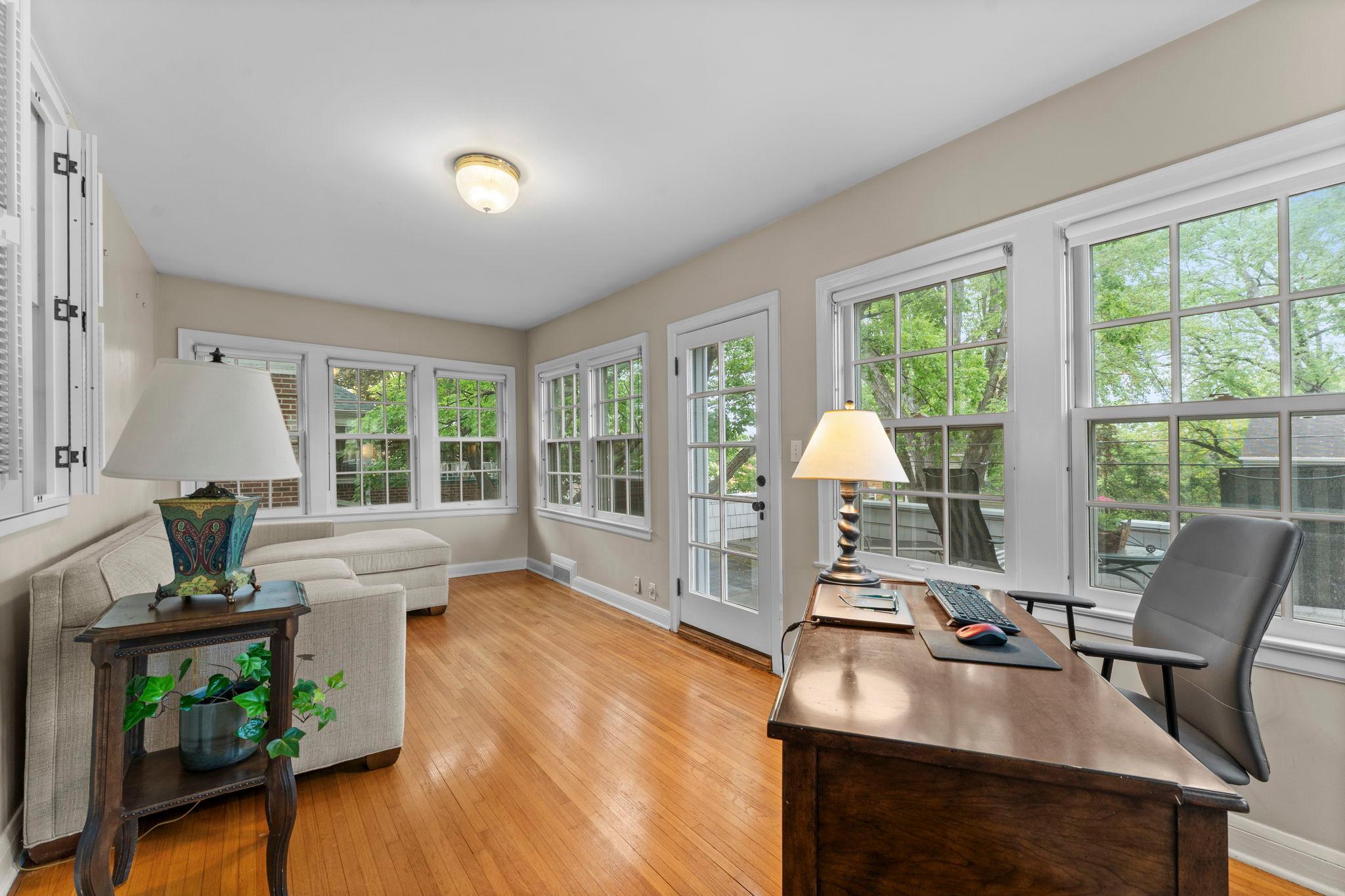 Upper level sunroom