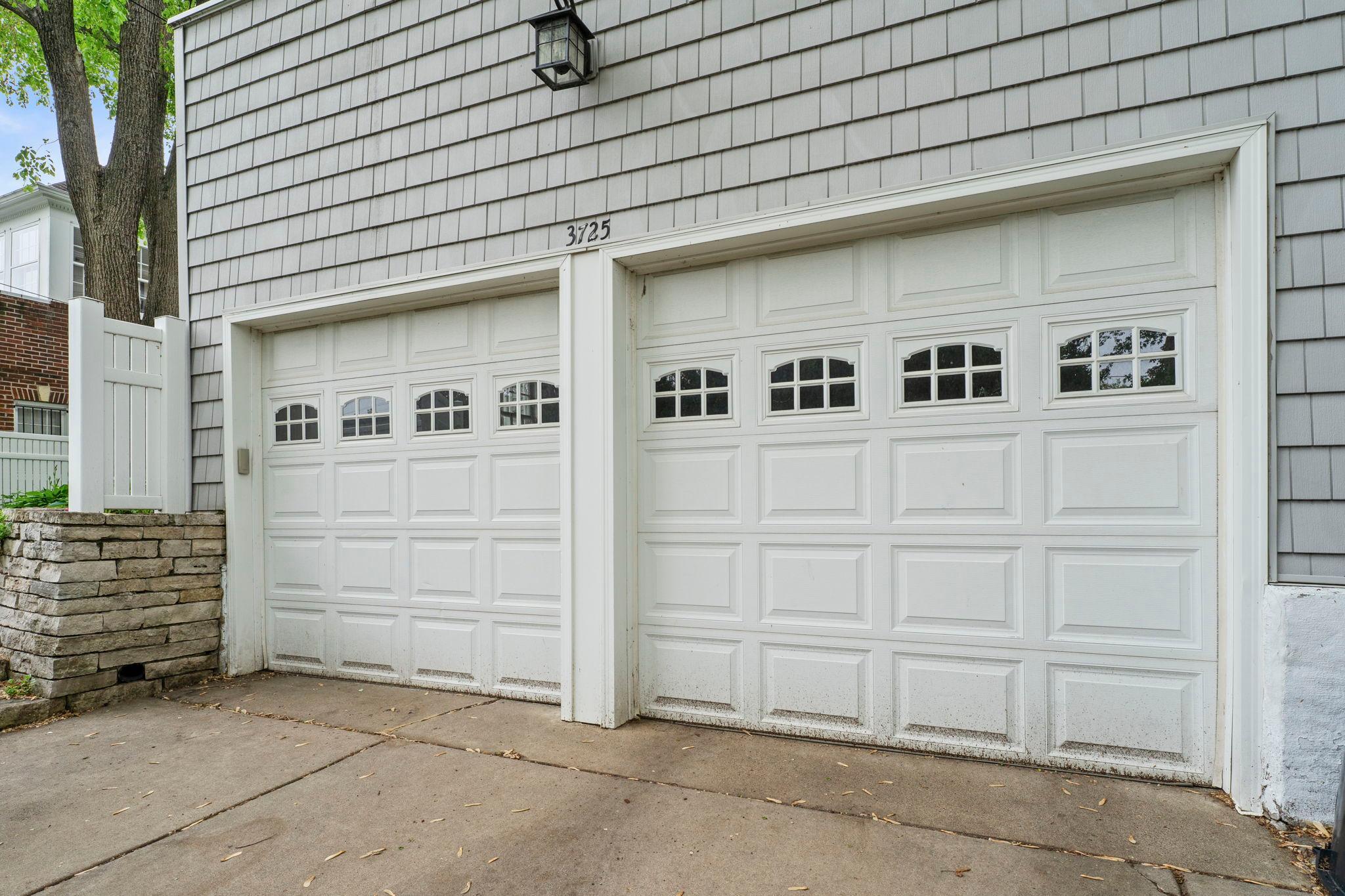 Twin attached garage stalls