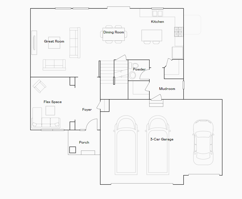 Main level floorplan.