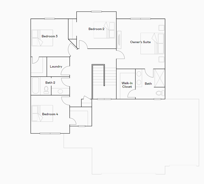 Upper level floorplan.
